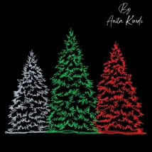 Christmas tree trio machine embroidery design