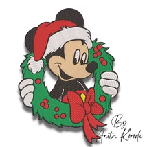 mickey mouse christmas embroidery