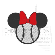 Baseball Minnie Mouse Head