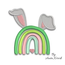 Bunny boho rainbow embroidery design