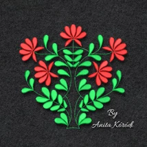 Flower folk embroidery design