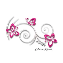 Ornament flower with butterflies 