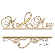 Mr and Mrs split wedding monogram embroidery design
