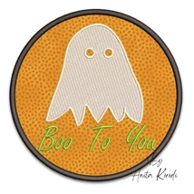 Boo to You ghost applique embroidery design