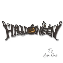 Halloween pumpkin lettering machine embroidery design