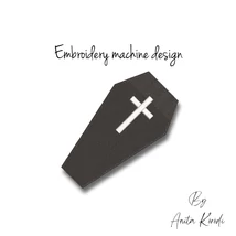 Rip coffin embroidery design