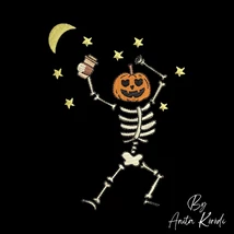 halloween skeleton embroidery