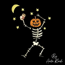 Halloween pumpkin skeleton machine embroidery design