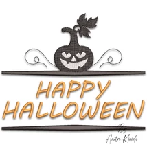 Happy Halloween pumpkin machine embroidery design