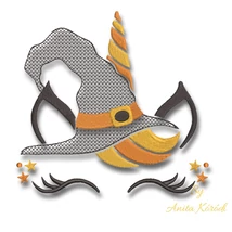 witch hat embroidery