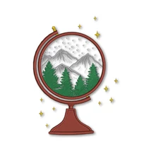 Globe with mountains trees magical