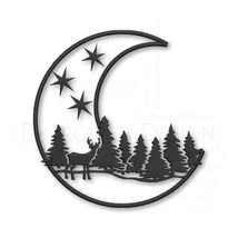 Snowy landscape Moon Deer