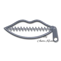 Zipper mouth machine embroidery design