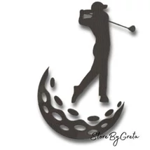 Golfer Silhouette Embroidery Design