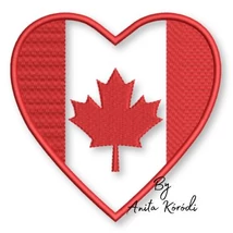 Canada flag heart applique