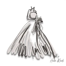 Abstract bride sketch embroidery design wedding dress embroidery file