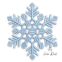 Detailed snowflake embroidery design featuring geometric winter patterns and elegant seasonal styling