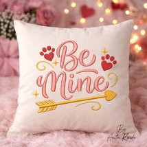 be mine valentine embroidery design with paw heart and arrow