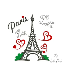 Paris Eiffel tower embroidery