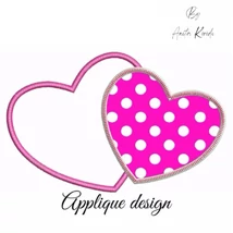 Applique hearts embroidery