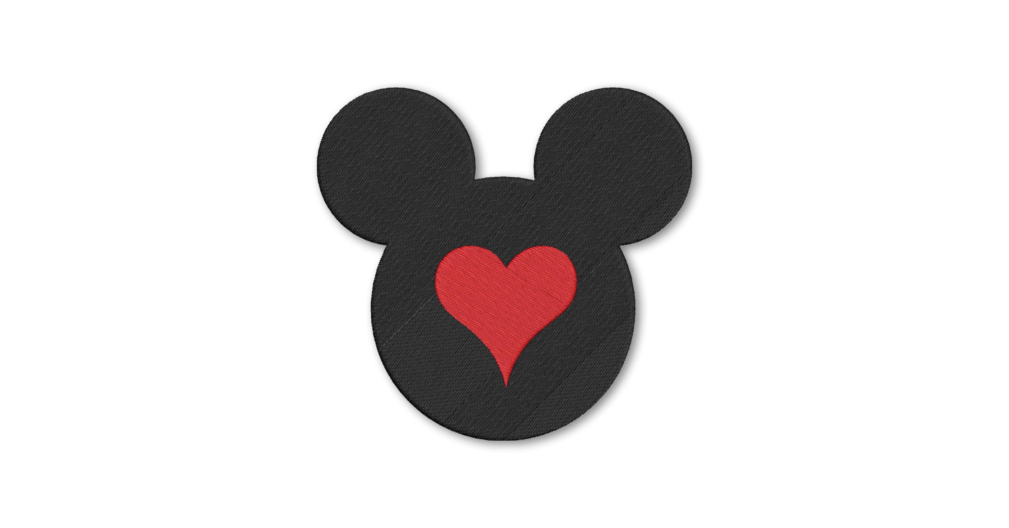 Heart with Mickey Mouse Head - Anita Kóródi - SvgEmbroideryDesign