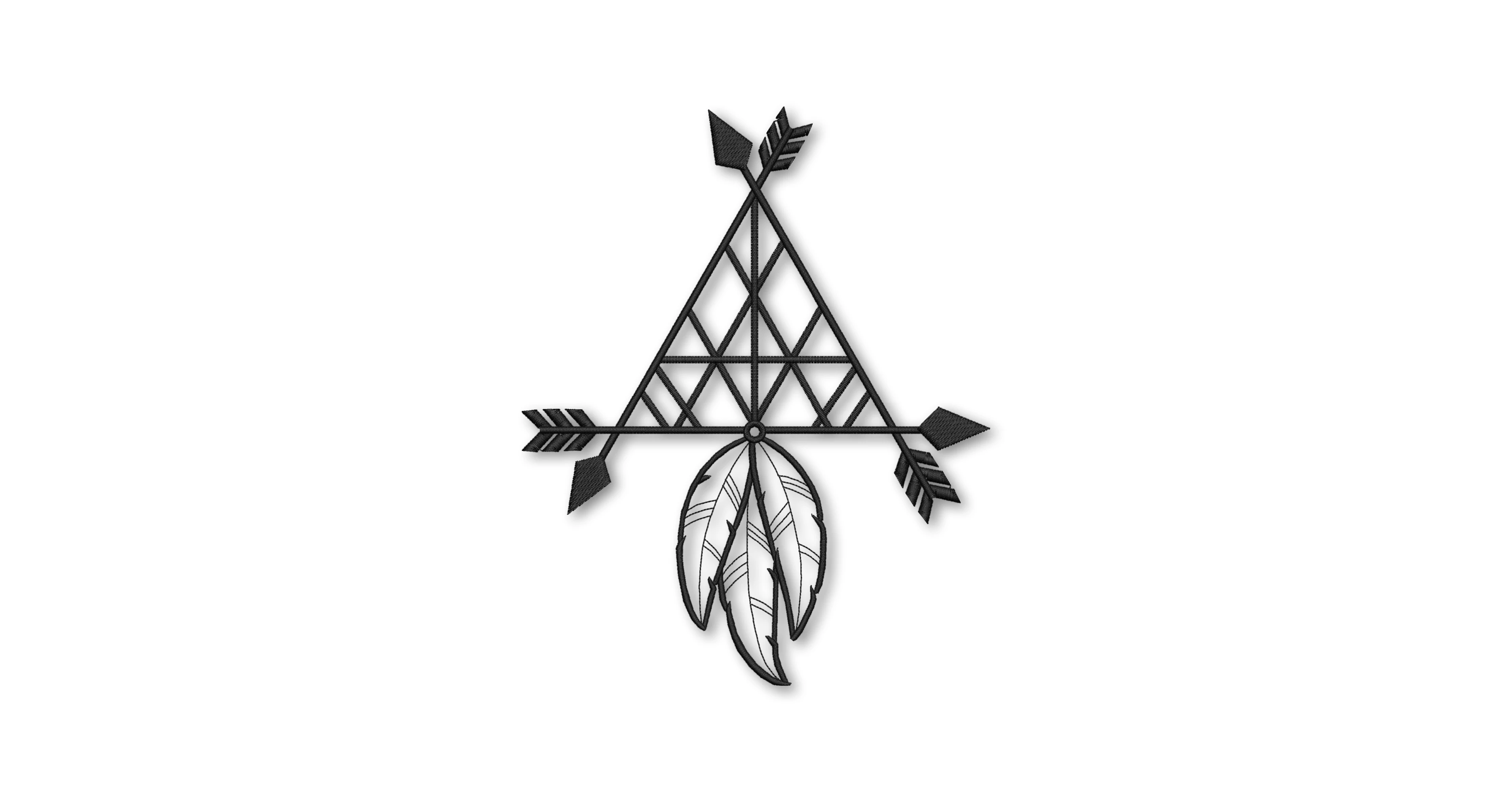 Triangle Dreamer with Feathers - Anita Kóródi - SvgEmbroideryDesign