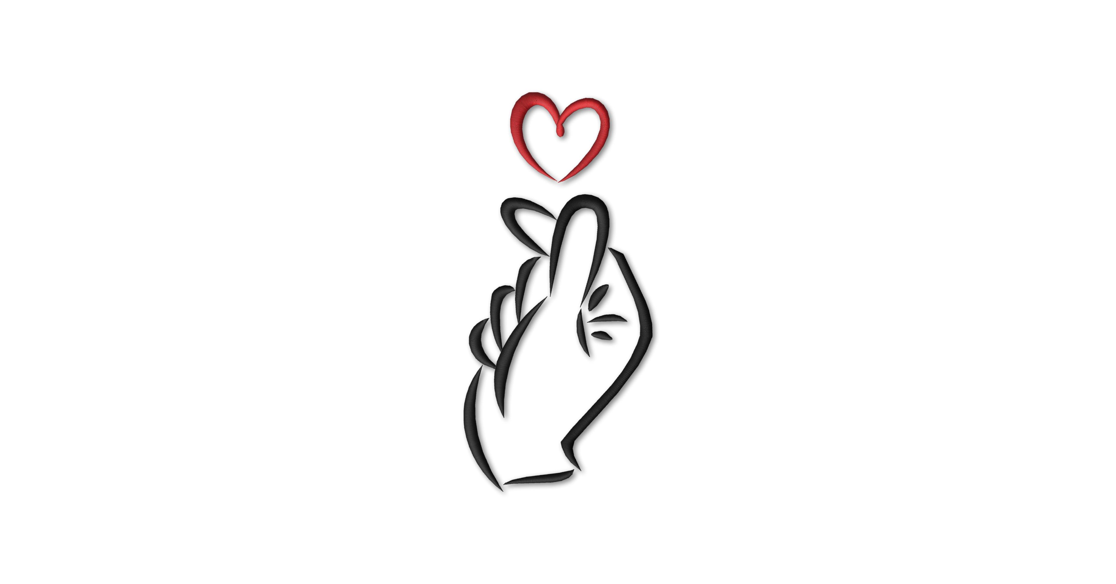 Korean Finger Heart Hand Anita Kóródi SvgEmbroideryDesign