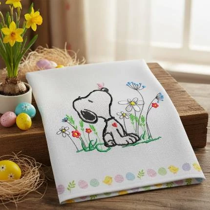 Snoopy easter embroidery machine design