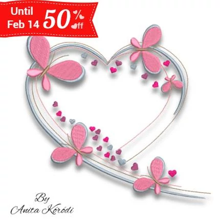 heart embroidery machine design